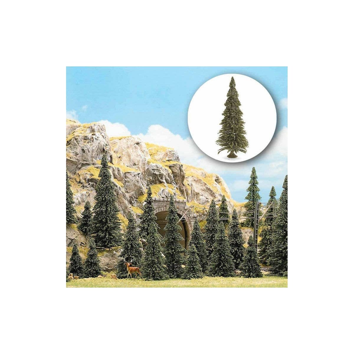 Trees -- Pine with Roots - Includes 8 Each 60, 90, 110 mm, 12 of 75 mm and 4 of 135 m, ALL, Busch Gmbh & Co Kg 6477