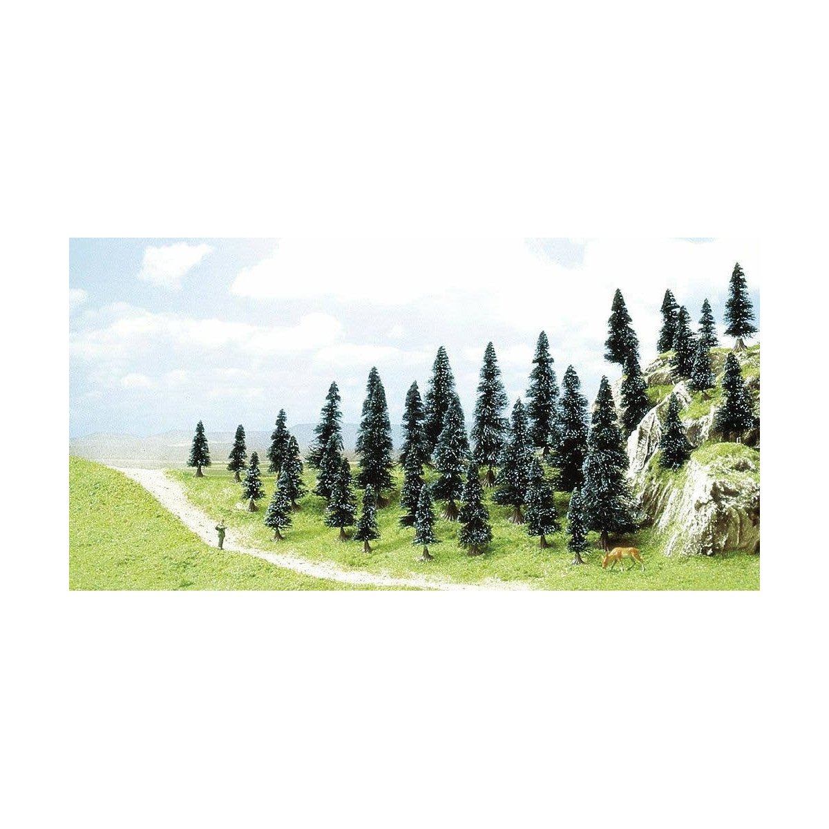 Spruce Tree Assortment -- 2 to 4-5/16′ 5 to 11cm pkg(35), HO, Busch Gmbh & Co Kg 6492