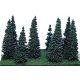 Assorted Pine Trees -- 4 to 7′ 10.2 to 17.8cm pkg(12), ALL, Heki/Mini Forest 307