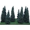 Assorted Pine Trees -- 4 to 7′ 10.2 to 17.8cm pkg(12), ALL, Heki/Mini Forest 307
