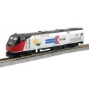 GE P42 Genesis - Standard DC -- Amtrak 161 (50th Anniversary Scheme, Phase I silver, red, black, b, HO, Kato USA Inc 376114