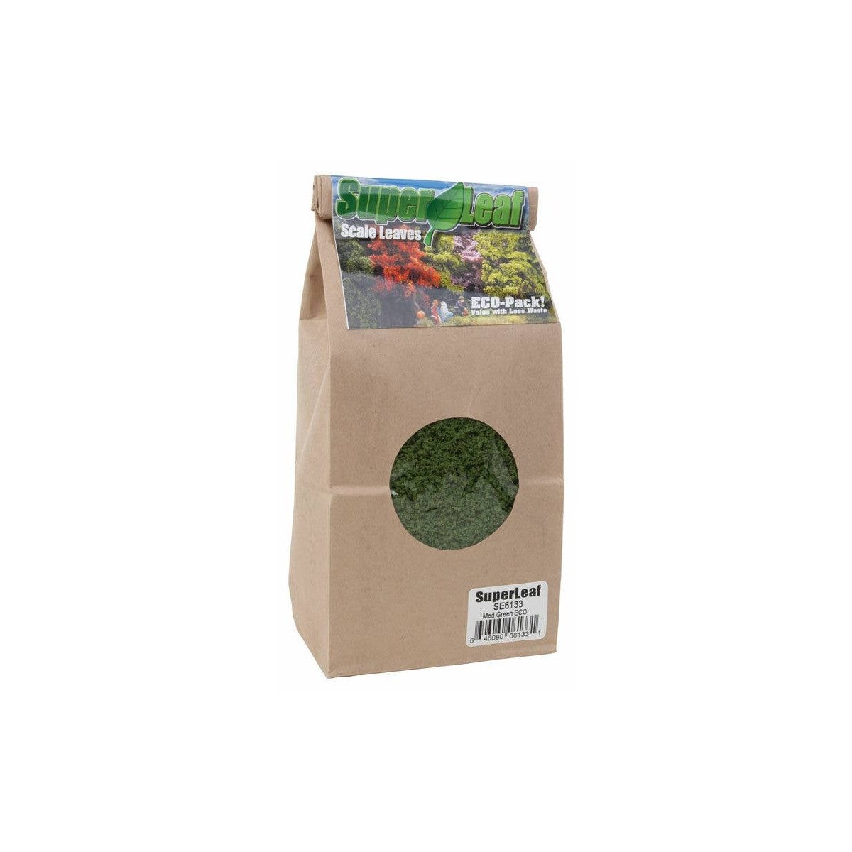 SuperLeaf Scale Model Leaf Flake - ECO-Pak - 24oz 680g -- Medium Green, ALL, Scenic Express 6133