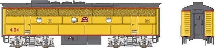 EMD F3B w/LokSound & DCC - Executive Line -- Rock Island 4104 (Ex-UP, Armour Yellow, gr, HO, Bowser Manufacturing Co. 24602