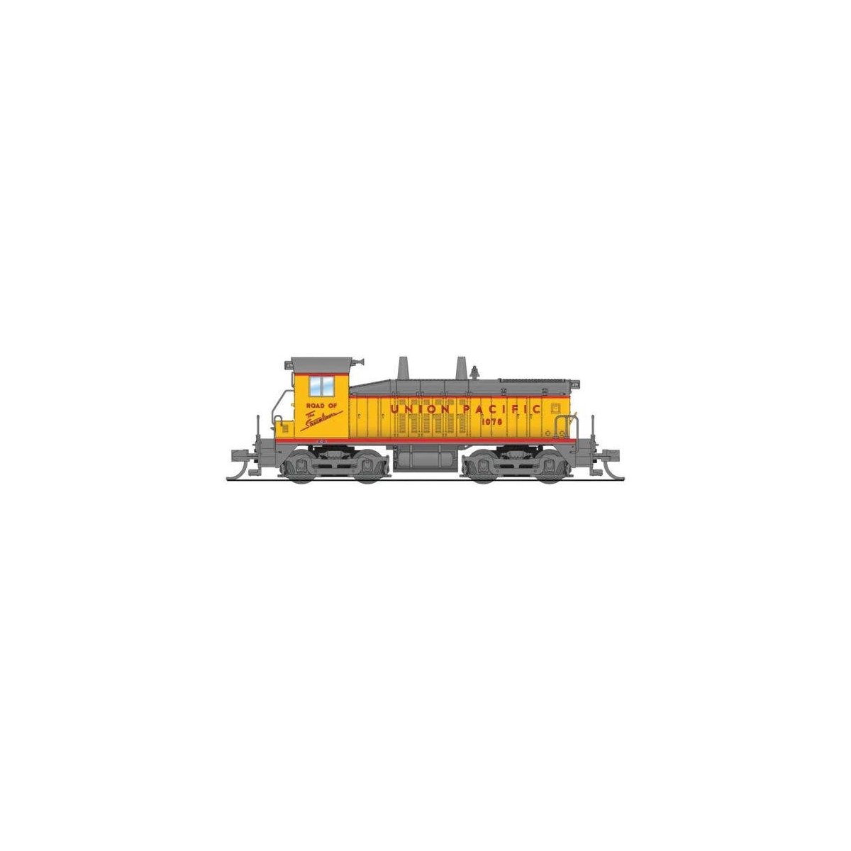 EMD NW2 - Standard DC - Stealth -- Union Pacific 1090 (Armour Yellow, gray, red, Streamli, N, Broadway Limited Imports 9335