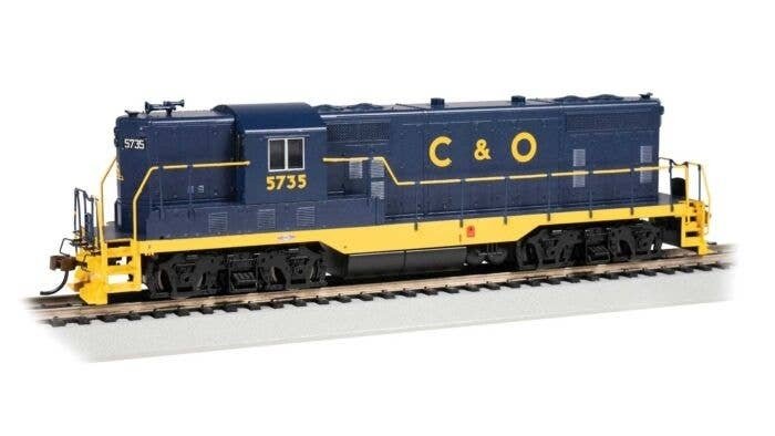 EMD GP7 - Standard DC -- Chesapeake & Ohio 5735 (blue, yellow Sans Serif C&O), HO, Bachmann Industries 69102