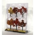 Ready Made Realistic Trees(TM) - Deciduous - Fall Mix -- 3 to 5′ 7.6 to 12.7cm pkg(6), ALL, Woodland Scenics 1541