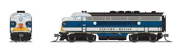 EMD F3A - Sound and DCC - Paragon4(TM) -- Electro-Motive Division 754A2 (Demonstrator, bl, N, Broadway Limited Imports 9206