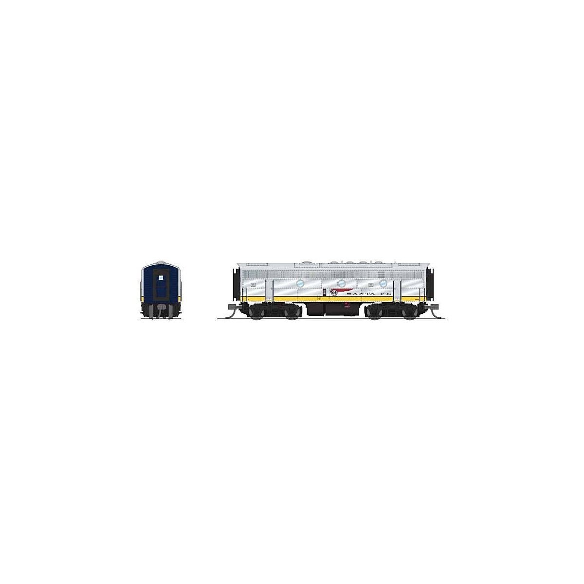 EMD F7B - Sound and DCC - Paragon4(TM) -- Santa Fe 351A (Yellowbonnet, silver, yellow, bl, N, Broadway Limited Imports 9245