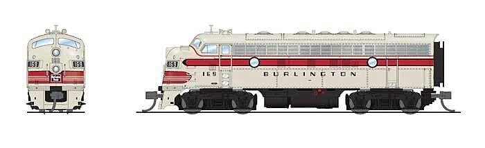 EMD F7A - Sound and DCC - Paragon4(TM) -- Chicago, Burlington & Quincy 169C (gray, red, b, N, Broadway Limited Imports 9247