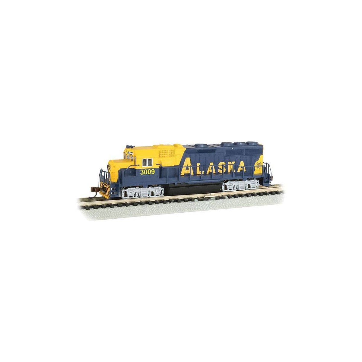 EMD GP40 - Standard DC -- Alaska Railroad 3009 (blue, yellow), N, Bachmann Industries 63569