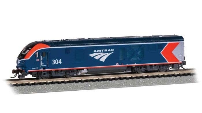 Siemens ALC-42 Charger - TCS WOWSound(R) and DCC -- Amtrak 304 (Phase VI, blue, red, silver, , N, Bachmann Industries 68355