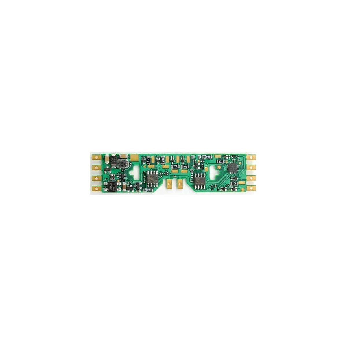 A6X 1.3 Amp, 6-Function DCC Decoder - Control Only -- Fits PROTO, Atlas, Athearn, Bachmann, Kato - 2.86 x .68 x .145′, HO, Tra