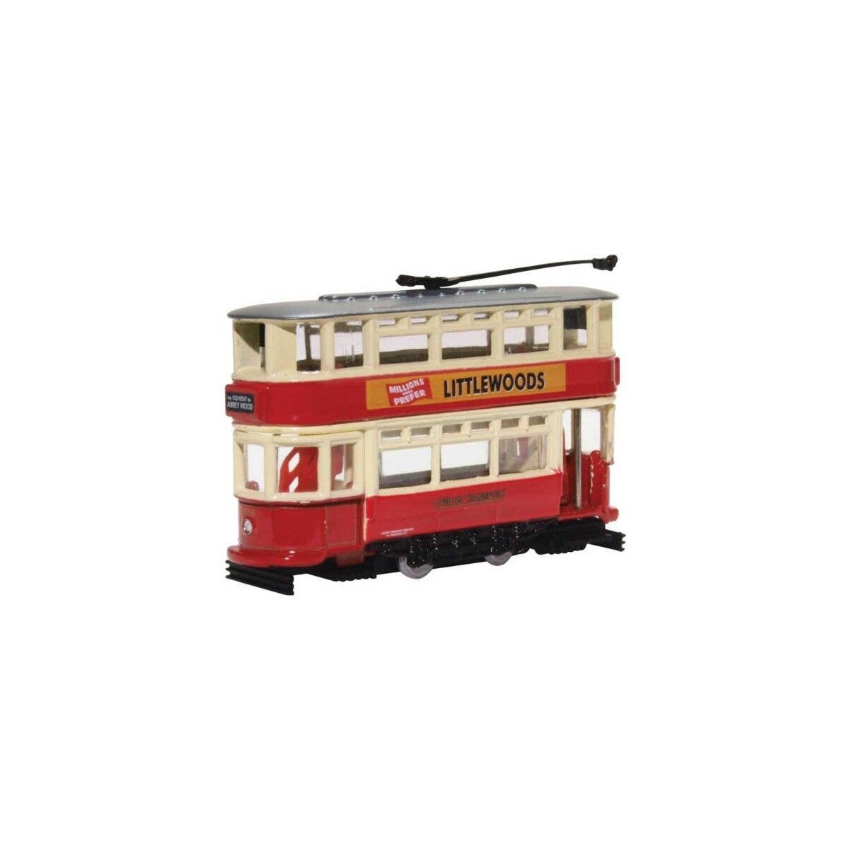 Dick Kerr Double-Deck Trolley - Assembled -- London Transport (red, cream), N, Oxford Diecast NTR008