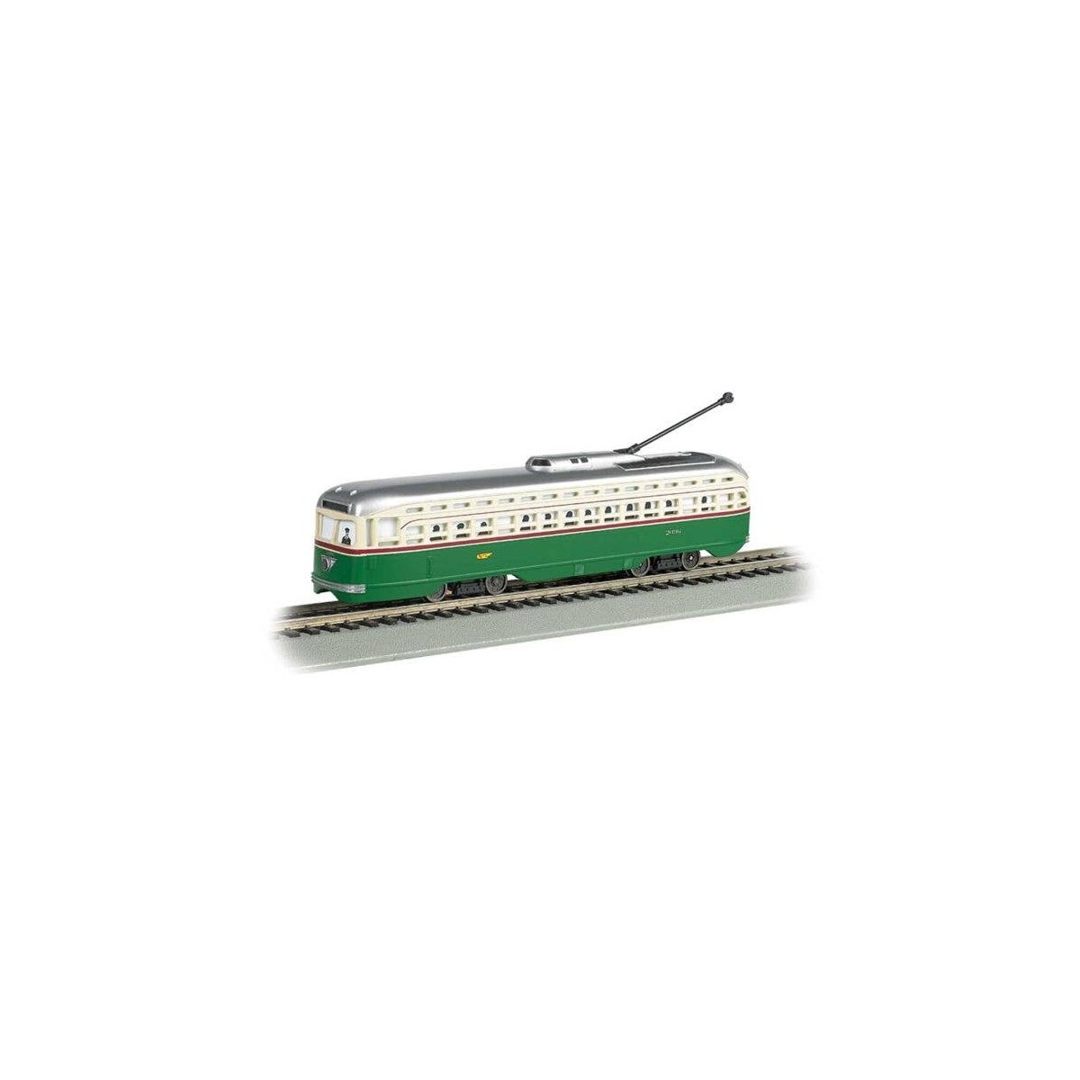 PCC Streetcar - Standard DC -- Philadelphia Transit Company PTC 2334 (green, white), HO, Bachmann Industries 60511