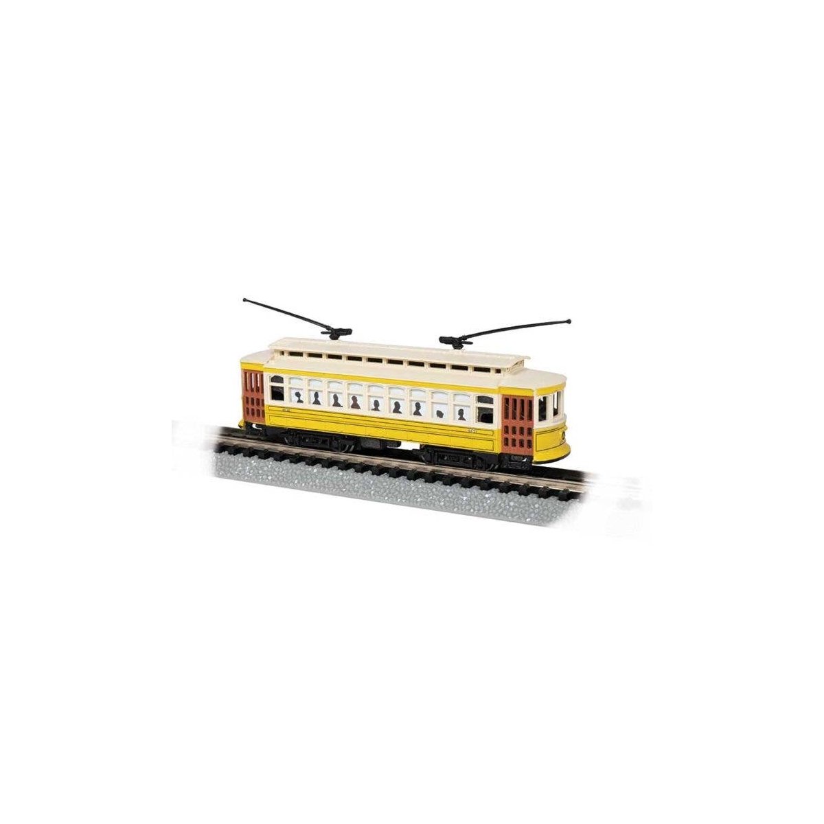 Brill Trolley - Standard DC -- Lowell 4131 (yellow, cream), N, Bachmann Industries 61088