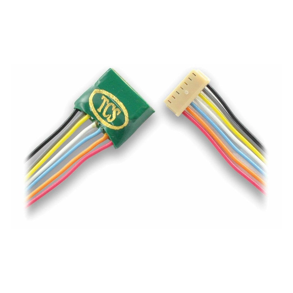 7-Pin JST Inline Connector -- With 32-Gauge Wire Leads .158 x .35 x .416′ 4 x 9.9 x 10.4mm, ALL, Train Control Systems 1490