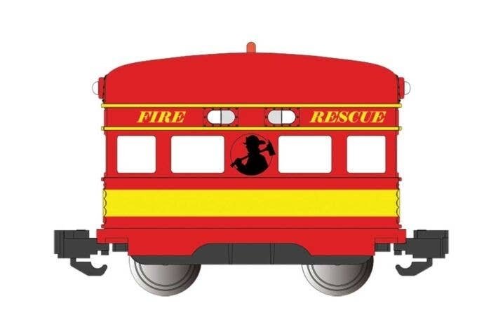 Eggliner - Standard DC -- Fire Rescue (red, yellow), G, Bachmann Industries 96287