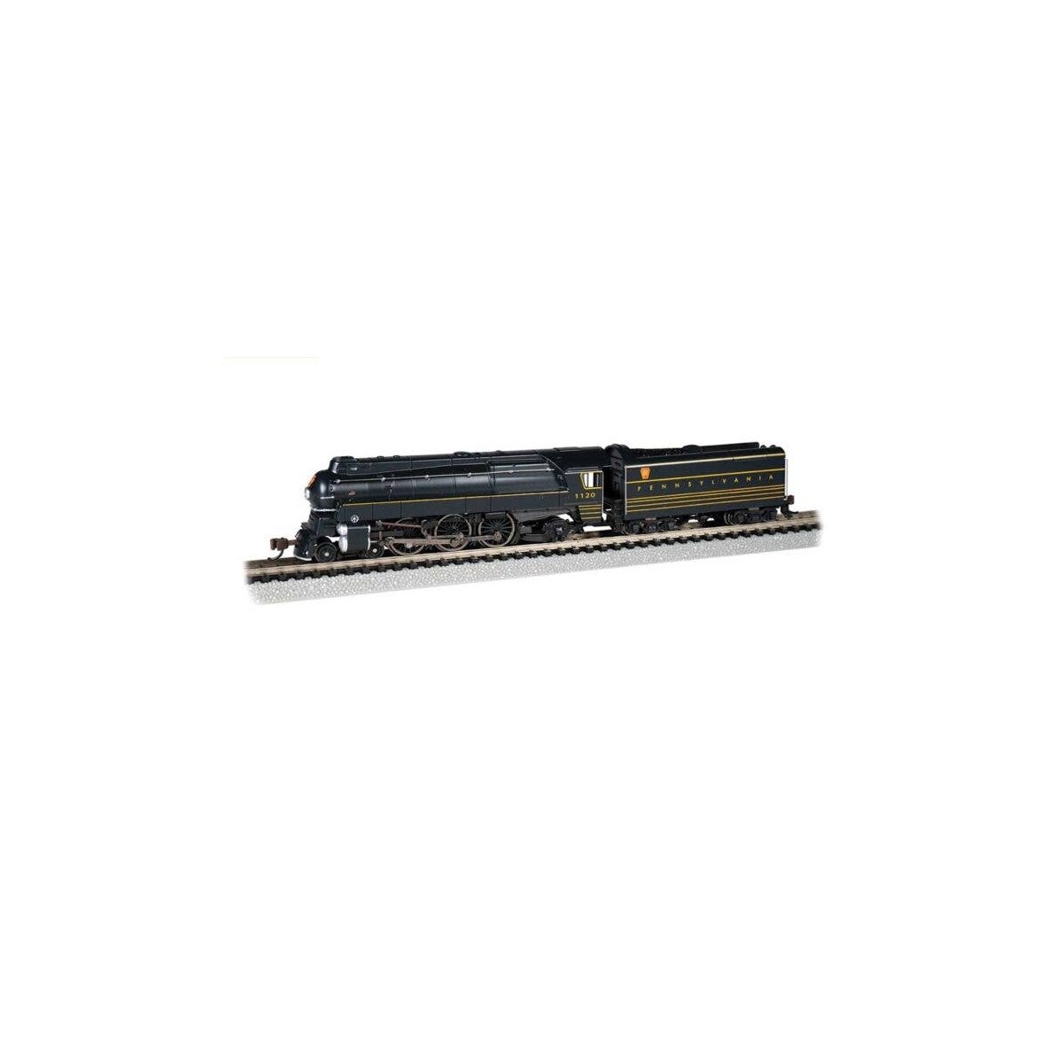 Streamlined Class K4 4-6-2 Pacific - Sound and DCC -- Pennsylvania Railroad 1120 (black, yell, N, Bachmann Industries 53951