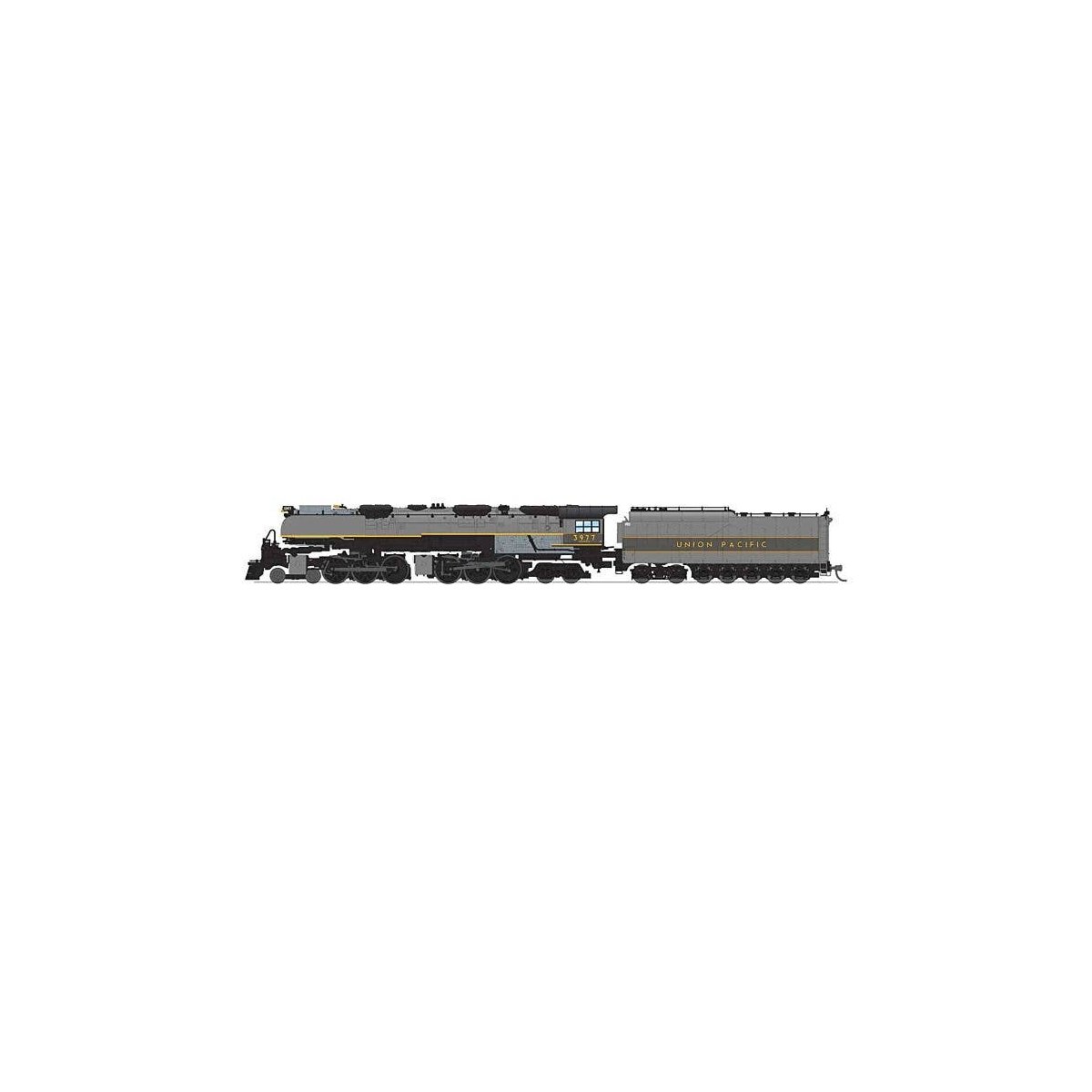 4-6-6-4 Challenger Late Version - Standard DC - Stealth -- Union Pacific 3977 (Museum, Oi, N, Broadway Limited Imports 8655