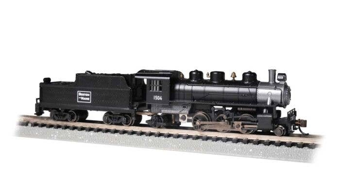 Baldwin 2-6-2 Prairie - Standard DC -- Boston & Maine 1504 (black, graphite), N, Bachmann Industries 51559