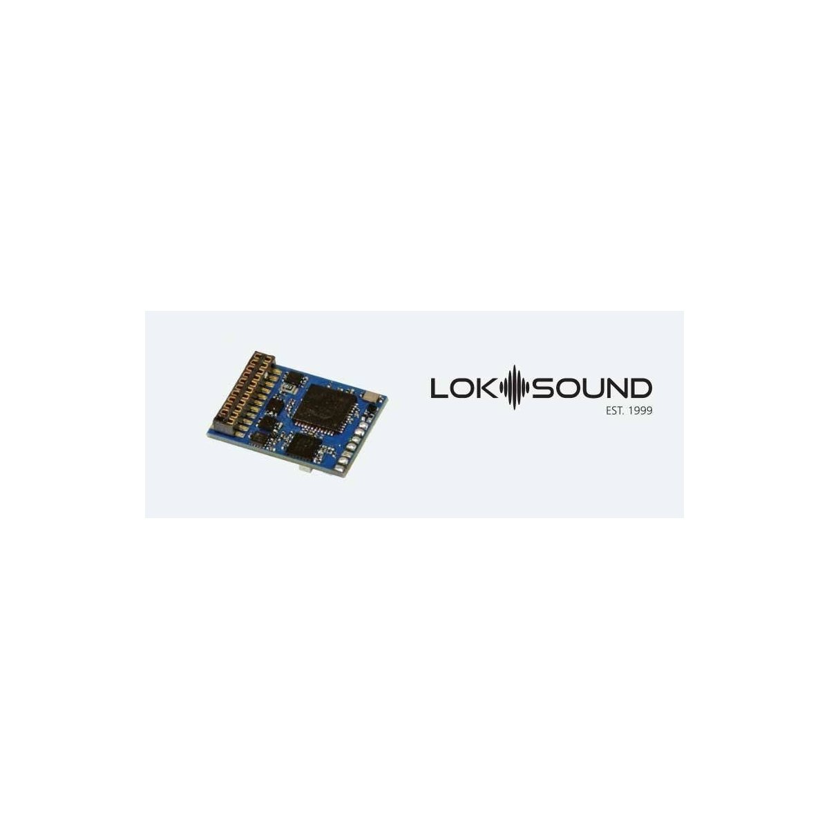 LokSound 5 Fx DCC/MM/SX/M4 Cab Car Decoder w/Speaker -- No Motor Outputs, Sound & Lights Only, NEM660 21MTC Interface 11x15mm, H