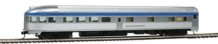 85′ Budd Observation - Ready To Run -- VIA Rail Canada (silver, blue, yellow), HO, WalthersMainline 30359