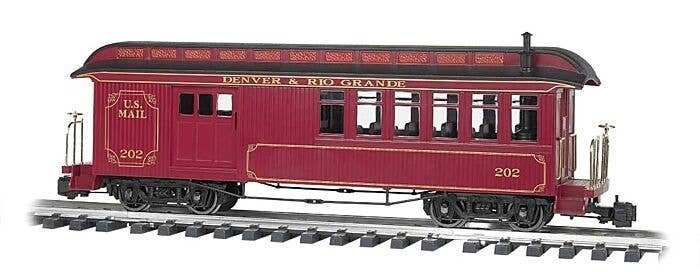 Wood Combine - Ready to Run -- Denver & Rio Grande Western 202 (red), G, Bachmann Industries 97106