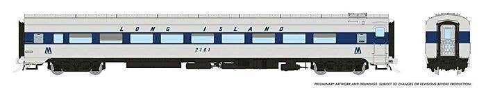 CC&F Lightweight Coach - Ready to Run - Super Continental Line(TM) -- Long Island Railroad 21, HO, Rapido Trains Inc 100403