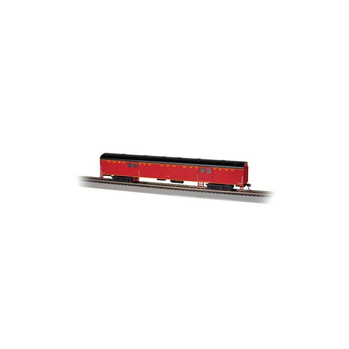 72′ Smooth-Side Baggage - Ready to Run -- Norfolk & Western 1288 (maroon, black), HO, Bachmann Industries 14408