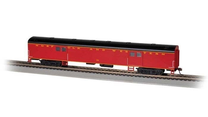 72′ Smooth-Side Baggage - Ready to Run -- Norfolk & Western 1288 (maroon, black), HO, Bachmann Industries 14408