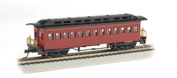 1860 - 1880 Wood Coach - Ready to Run - Silver Series(R) -- Painted, Unlettered (red), HO, Bachmann Industries 13402