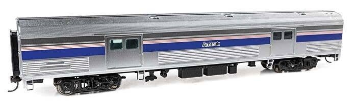 73′ Budd Baggage Car - Ready to Run -- Amtrak Phase IV (black lettering) decal, HO, WalthersProto 13081
