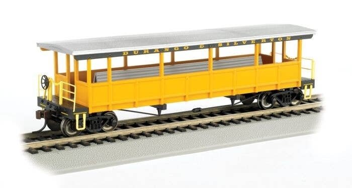 Open-Sided Excursion Car with Seats - Ready-to-Run - Silver Series(R) -- Durango & Silverton, HO, Bachmann Industries 17432