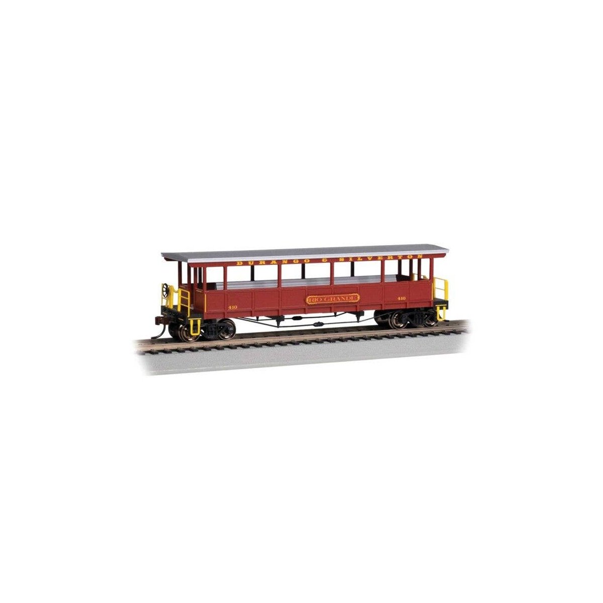 Open-Sided Excursion Car with Seats - Ready-to-Run - Silver Series(R) -- Durango & Silverton, HO, Bachmann Industries 17431