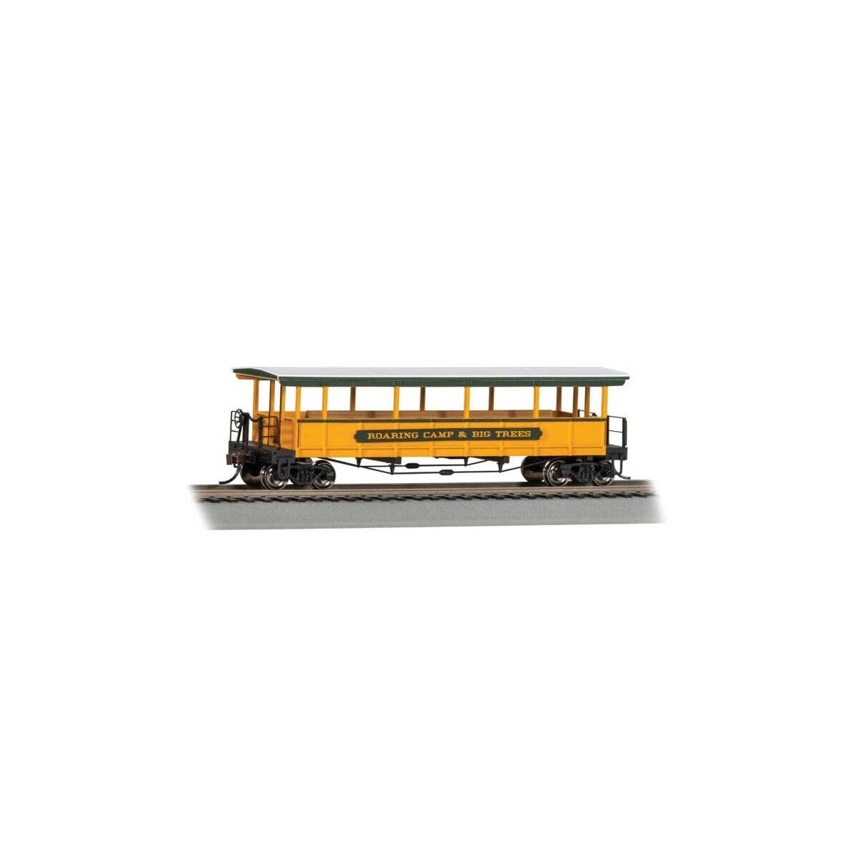 Open-Sided Excursion Car with Seats - Ready-to-Run - Silver Series(R) -- Roaring Camp & Big , HO, Bachmann Industries 17402
