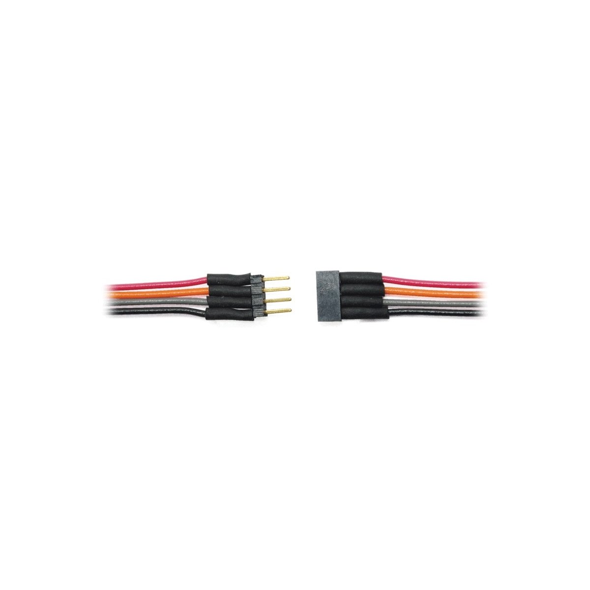 4-Pin Micro Connector -- .122 x .59 x .177` with 6` Wire Leads, ALL, Train Control Systems 1475