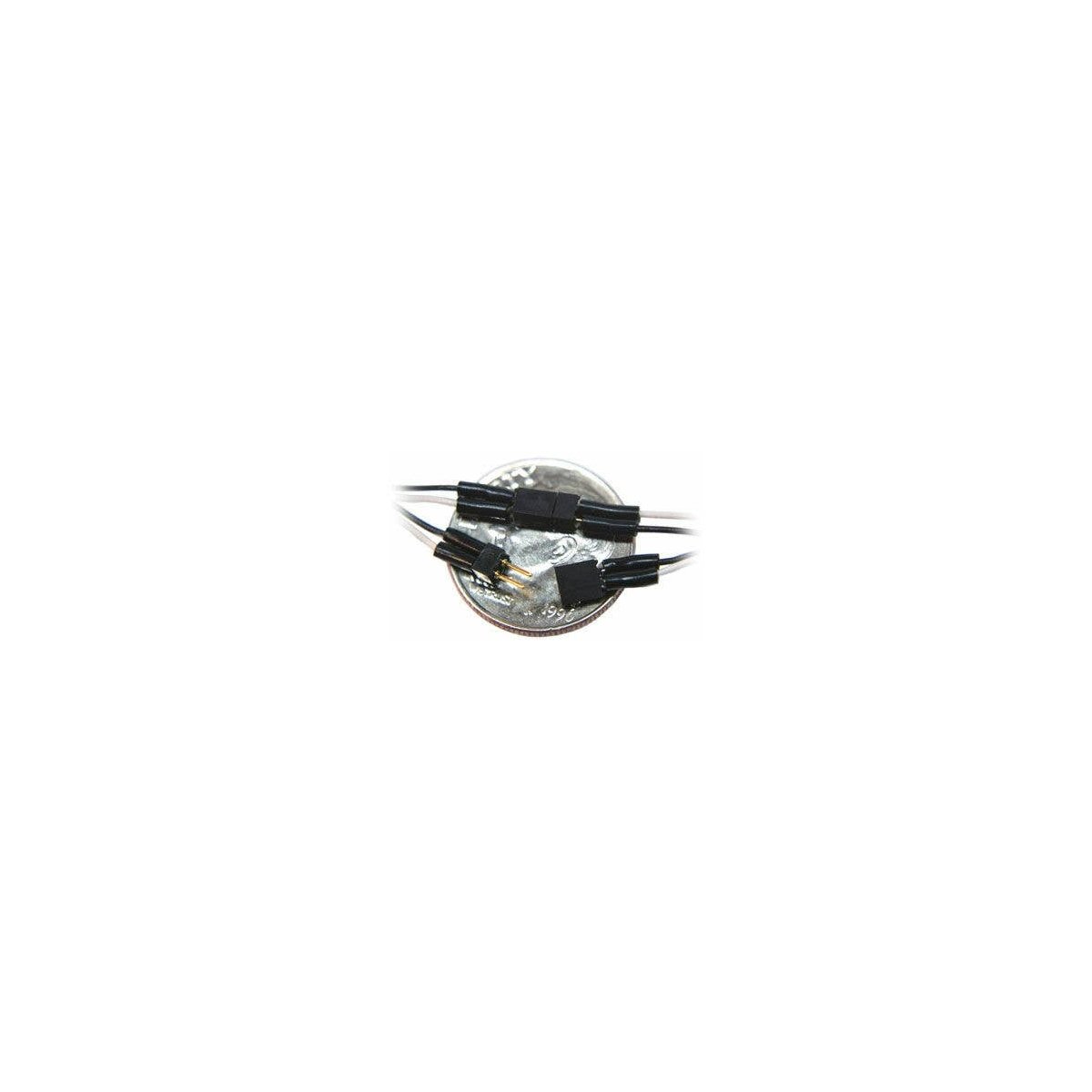 2-Pin Mini Connector -- With 6` 15.2cm Red & Black Wires .12 x .085 x .243`, ALL, Train Control Systems 1519