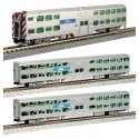 Gallery Bi-Level Commuter Train 3-Car Set w/Sound Cab Car - Ready to Run, N, Kato USA Inc 1068703S