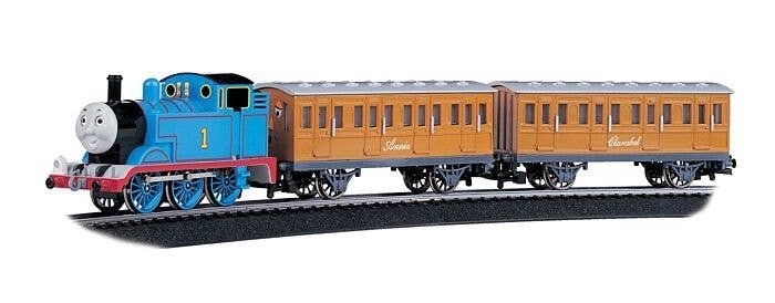 Thomas & Friends(TM) -- Thomas the Tank Engine with Annie & Clarabel Train Set (blue, red, gol, HO, Bachmann Industries 642