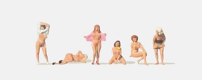 Nude Women Sunbathers -- Set 2 pkg(6), HO, Merten 212527