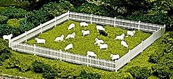 Animals -- Sheep (12 white, 1 black), HO, Atlas Model Railroad Co. 779