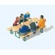 Wine Festival Goers with Picnic Table -- Set 2 pkg(6), HO, Preiser Kg 10783