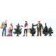 Christmas Tree Lot -- w/4 Trees, HO, Preiser Kg 10627
