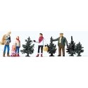 Christmas Tree Lot -- w/4 Trees, HO, Preiser Kg 10627