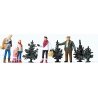Christmas Tree Lot -- w/4 Trees, HO, Preiser Kg 10627