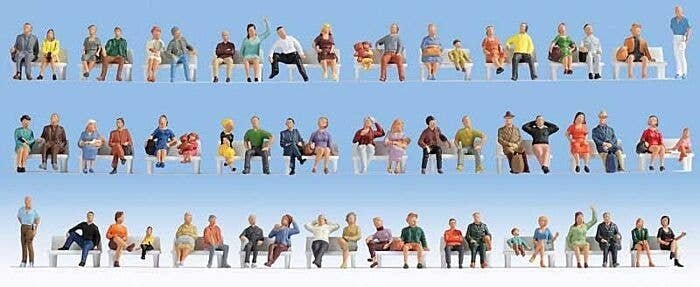 Sitting People -- Mega Set of 60, HO, Noch Gmbh & Co 18402
