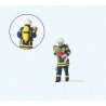Modern Firefighter Saving Child Individual Figure -- Blue Uniform, HO, Preiser Kg 28251