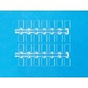 Clear Base Plates -- 3/8 x 1/4′ 1 x .7cm pkg(84), HO, Preiser Kg 97000