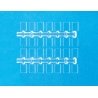 Clear Base Plates -- 3/8 x 1/4′ 1 x .7cm pkg(84), HO, Preiser Kg 97000