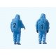 Firemen in Blue Hazmat Suits -- pkg(6), HO, Preiser Kg 10729